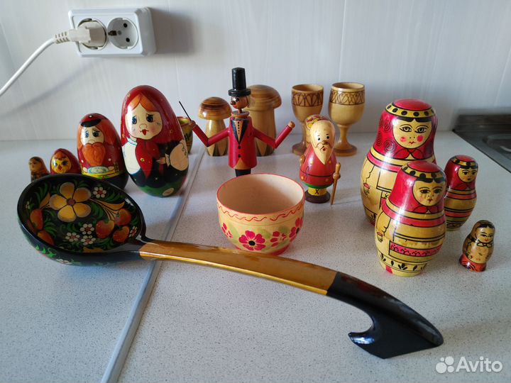 Деревянные предметы,ссср,Дед-грибник,клоун,грибы