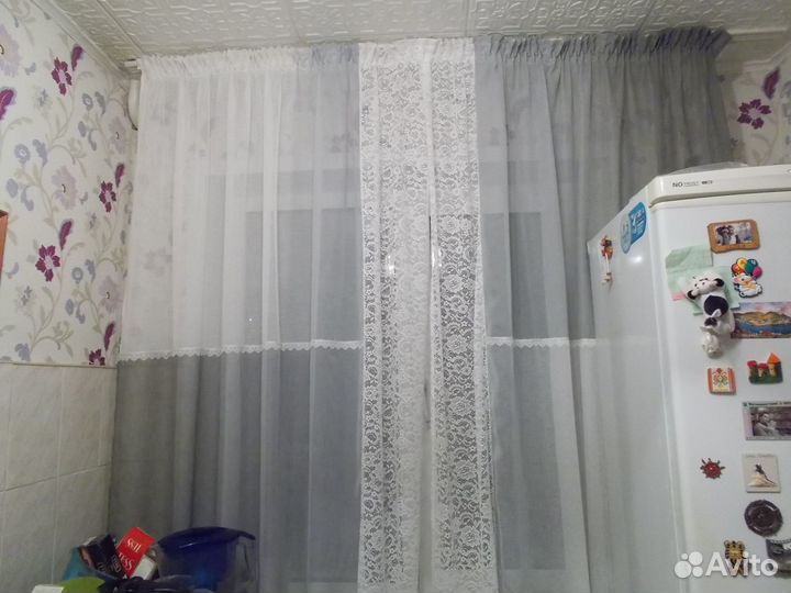 Шторы для кухни лен средней длины