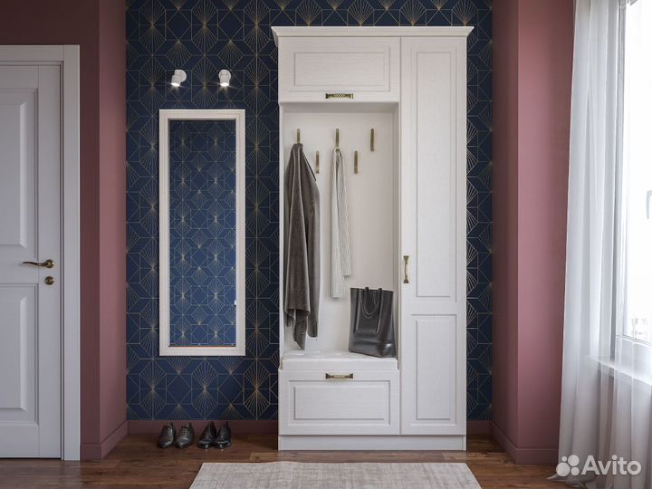 Прихожая Ливерпуль 13.21 цвет ясень ваниль/белый