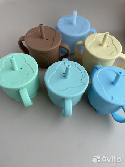 Детский стаканчик с трубочкой/силиконовый