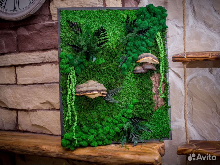 Панно со стабилизированным мхом