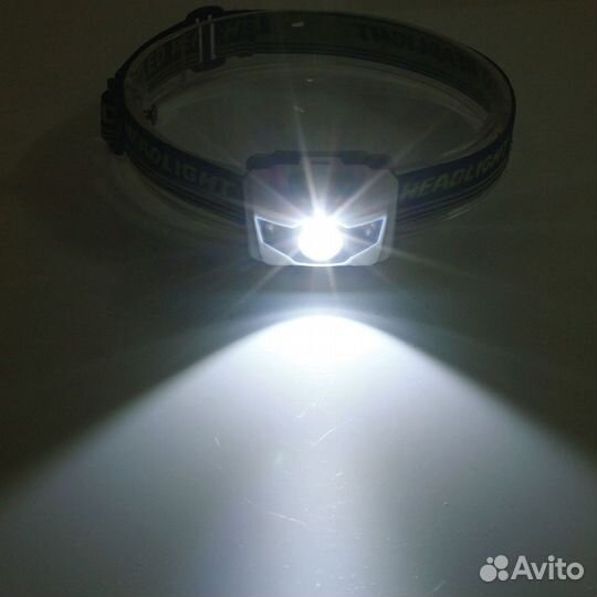 Фонарь налобный диоды 1 белый 2 красных питани аaa