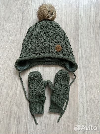 Шапочка и варежки hm 86-92
