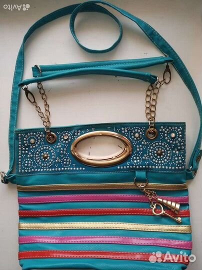 Голубая/синяя морская женская сумка