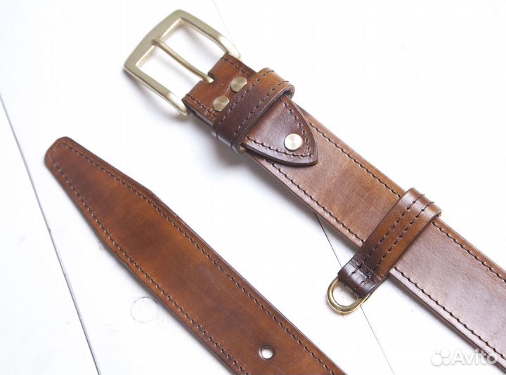 Ремень мужской кожаный ручной работы