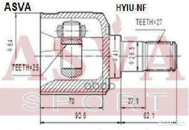 ШРУС внутренний перед прав hyiu-NF asva