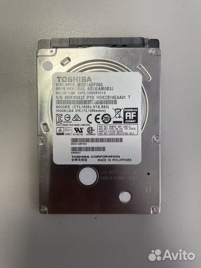 Жесткий диск Toshiba 500Gb, для ноутбука