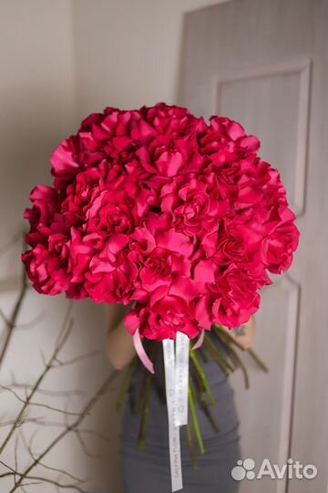 Букет из французских роз малинового оттенка