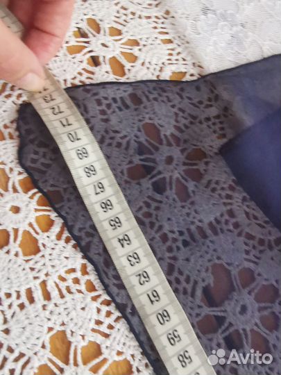 Шёлковый шифон однатонный платочек