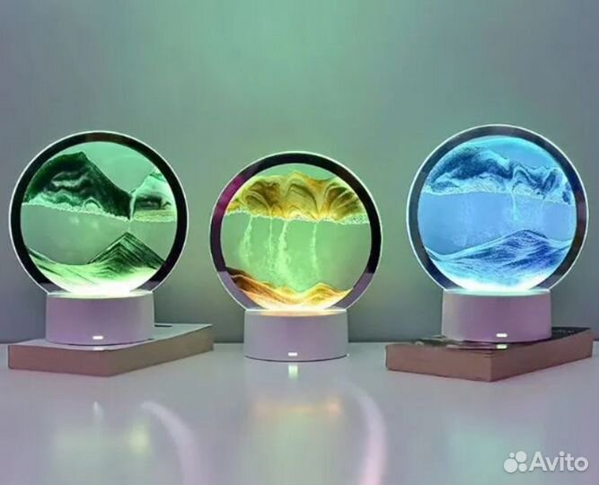 3D Светильник-ночник, песочный, 7 цветов свечения