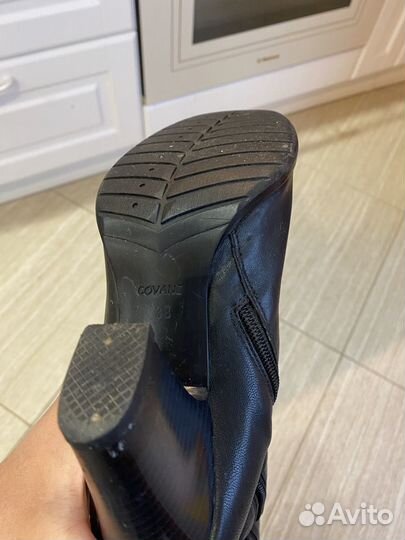 Сапоги кожаные чёрные