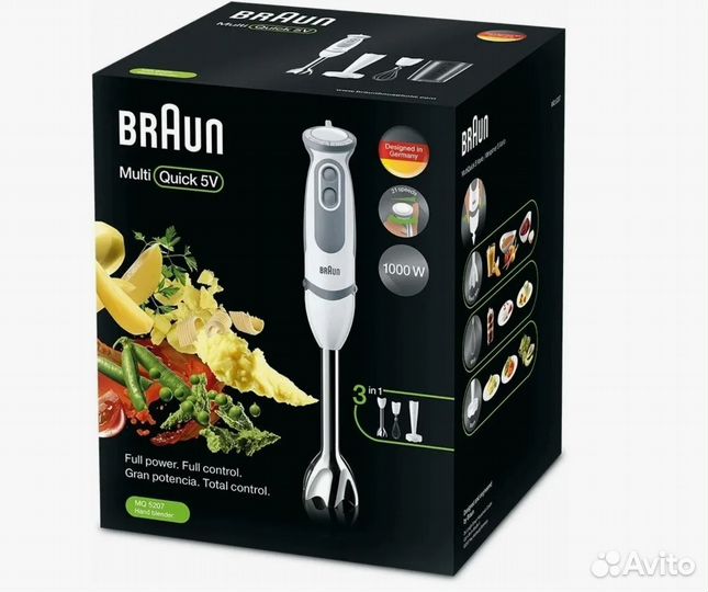 Новый блендер Braun Multiquick 5V MQ5207, 1000 вт