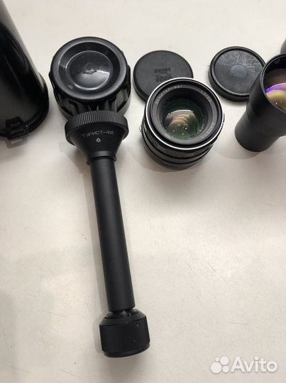 Окулярная насадка Турист-фл, объективы СССР