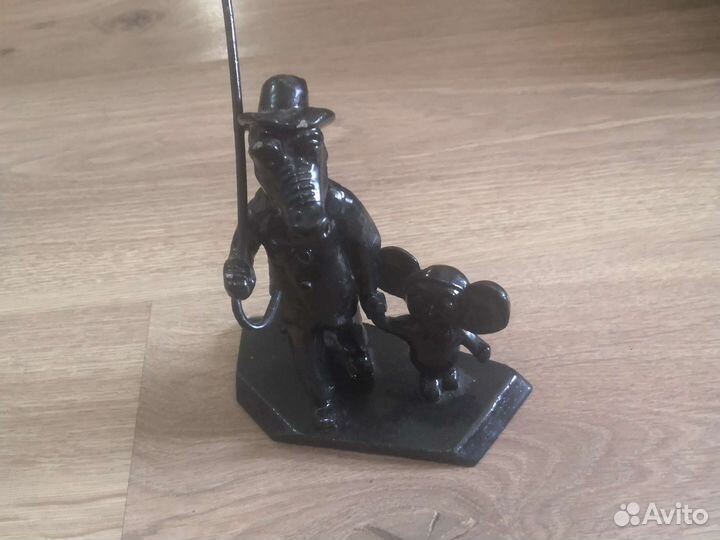 Каслинское литье статуэтка Гена и Чебурашка СССР