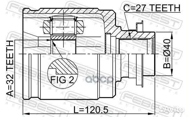 Шрус внутренний перед лев 0311crvlh Febest