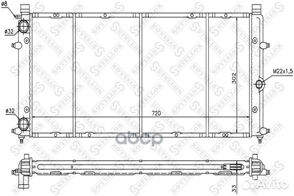 10-25127-SX радиатор системы охлаждения VW T4
