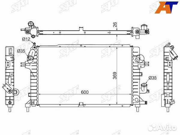 Радиатор opel astra H 04-10, opel astra H 04-14, o