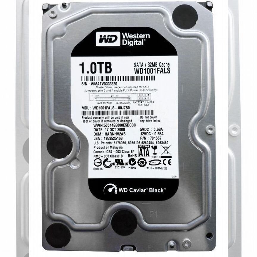 [WD1001FALS] Жесткий Диск Wd 1tb Sata2 3.5 Wd1001fals
