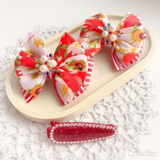 Комплект: Бантики для волос. Резиночки и заколки