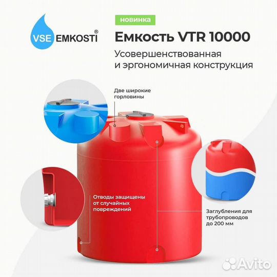 Емкость VTR 10 000л полный слив