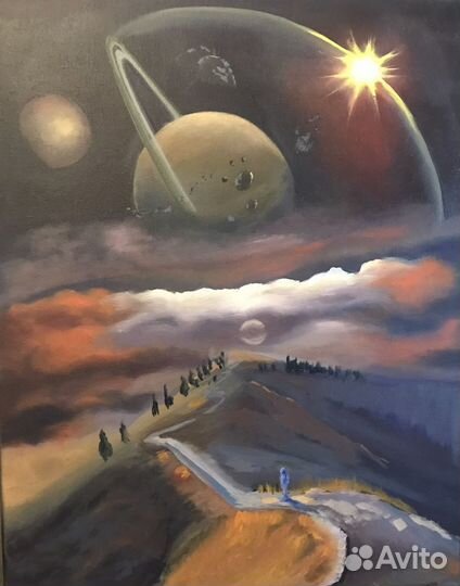 Картина маслом на холсте космос