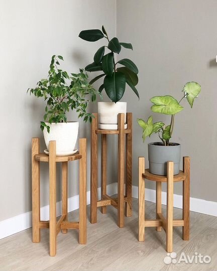 Подставка для цветов напольная деревянная