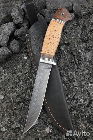 Нож Кардинал-2 дамаск рукоять береста