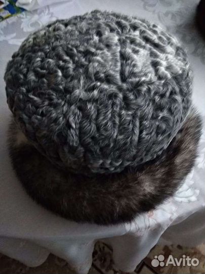 Женская шапка каракуль с норкой 57р, новая