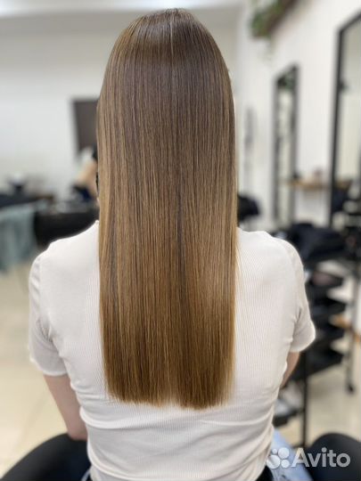 Кератиновое выплямление волос