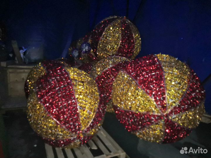 Декорация праздничная. Шар светодиодный б/у