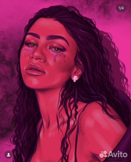 Digital иллюстрация портрет логотип обложка стикер