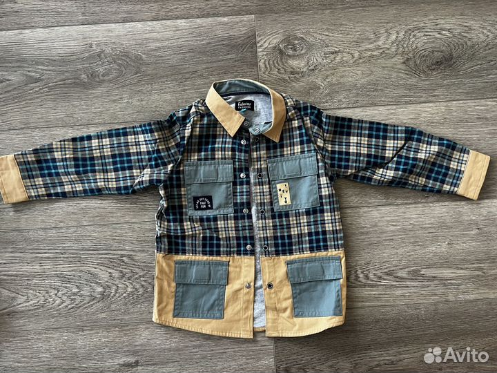 Рубашка утепленная для двойни 98,104