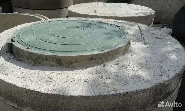 Копка колодца, септик из бетонных колец