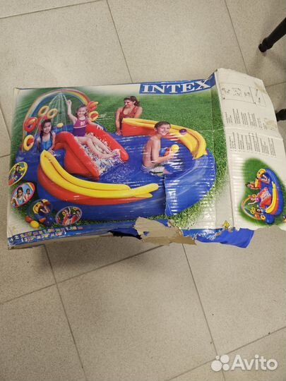 Детский надувной бассейн с горкой