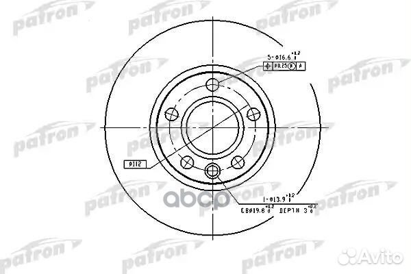 Диск тормозной передний (280*24) VW: transporte
