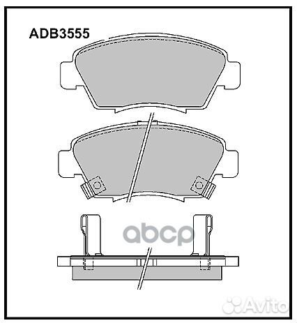 Колодки тормозные дисковые перед ADB3555 AL