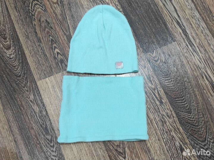 Шапка и снуд в рубчик