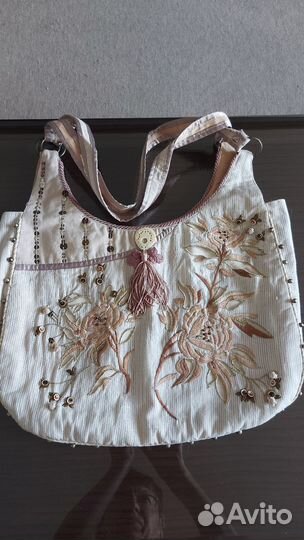 Cумка женская пляжная с вышивкой