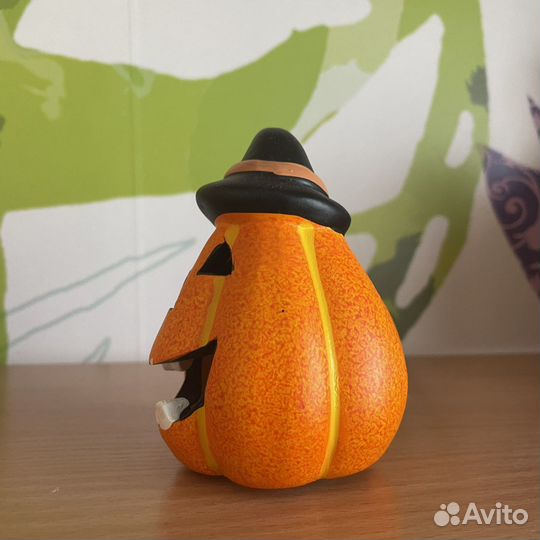 Тыква декоративная хэллоуин светильник