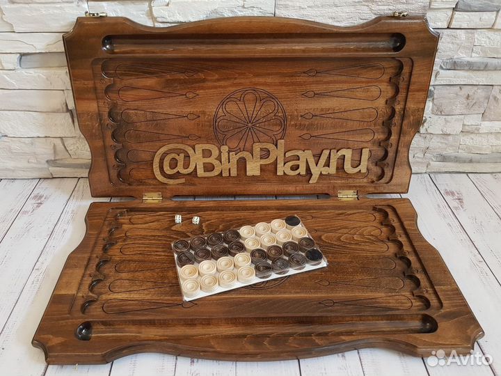 Нарды резные Голова орла, классика