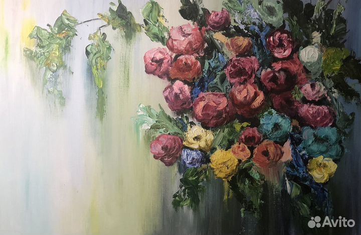 Картина маслом на холсте цветы