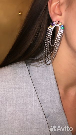 Серьги вечерние с подвесками новые