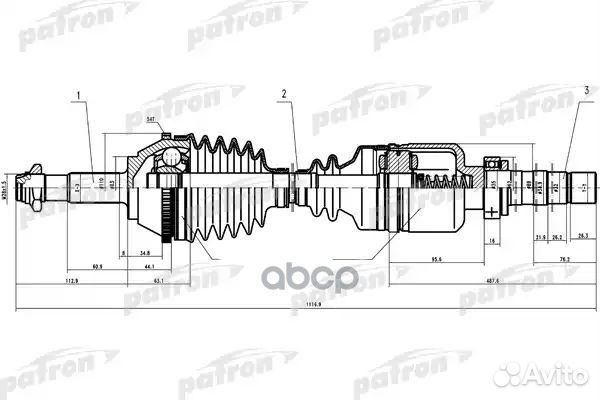 Patron Полуось прав fiat: Ducato, peugeot: Boxe