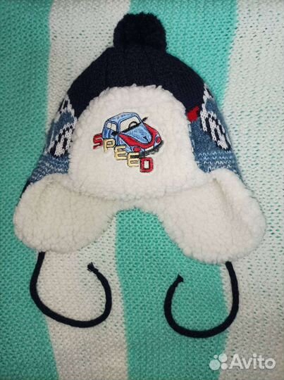 Шапка зимняя на мальчика до года