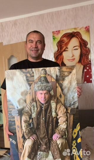 Портрет на холсте по фото на подарок