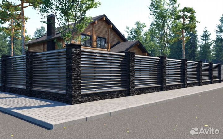 Современные металлические заборы Жалюзи