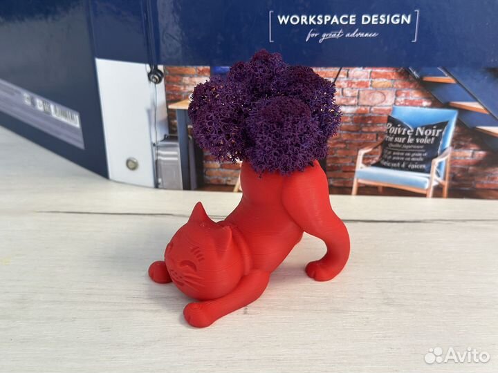 Кашпо кот на 3D принтере