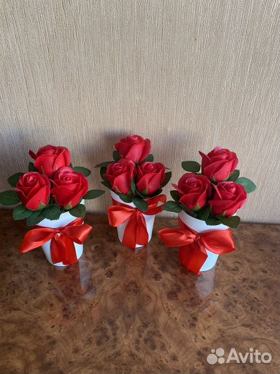 Мини букеты из мыльных роз