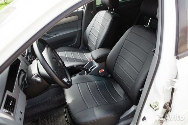 Чехлы из экокожи черный+черный в авто 5 мест