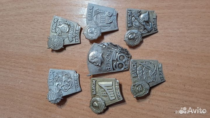 Значки ВЛКСМ, кпсс, СССР, октябрь 1917, революц-ры